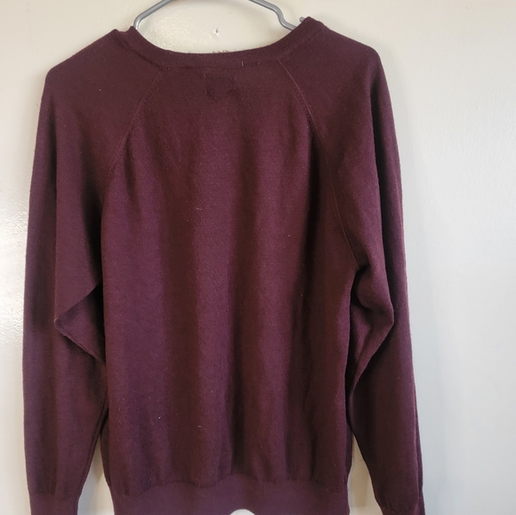 Frank&Oak Womens 100% Merino Wool Maroon Sweater - Picture 2 of 3